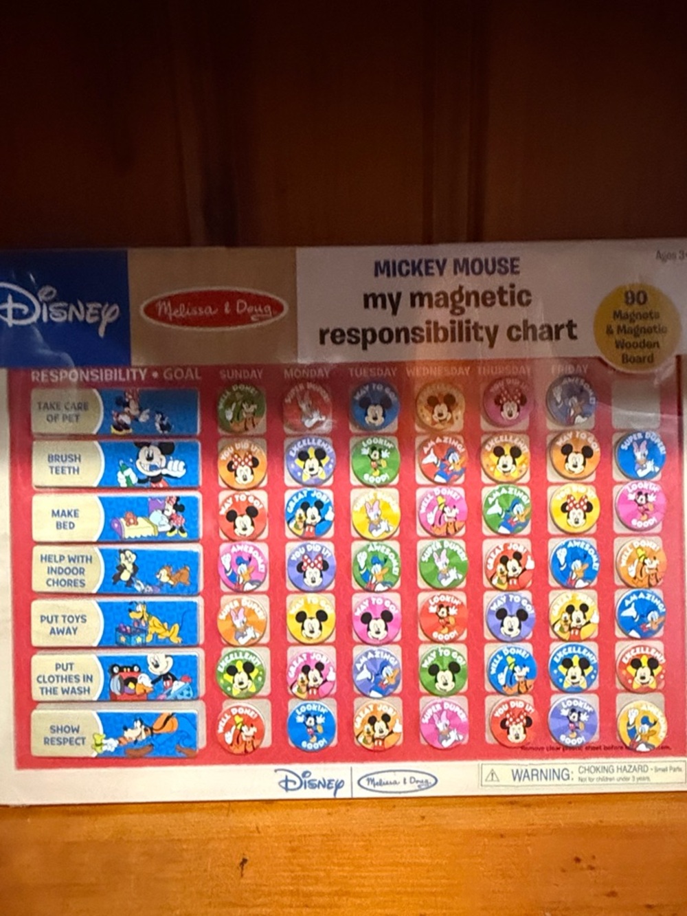 Melissa & Doug Disney Mickey Mouse Responsibility Chart with Character Magnets